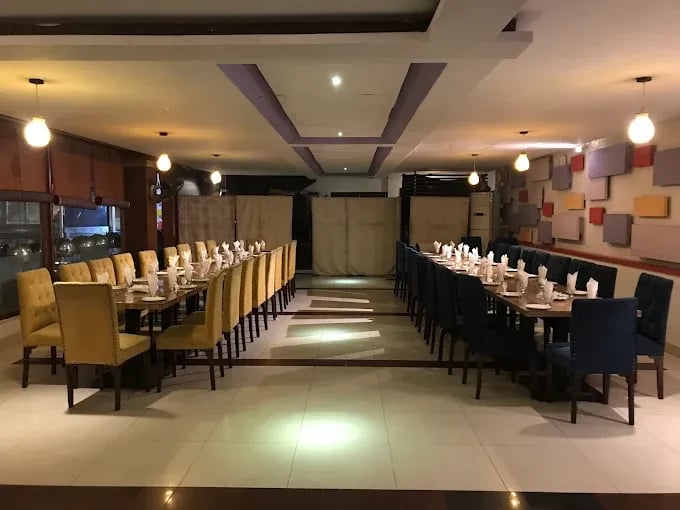 Interior view of Heights n Delights Rooftop restaurant