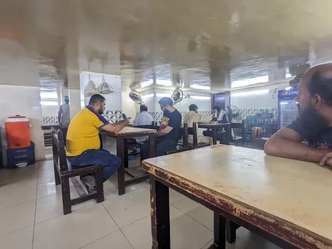 Interior view of Mehboob Food Center restaurant