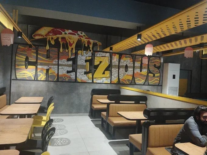 Interior view of Cheezious restaurant