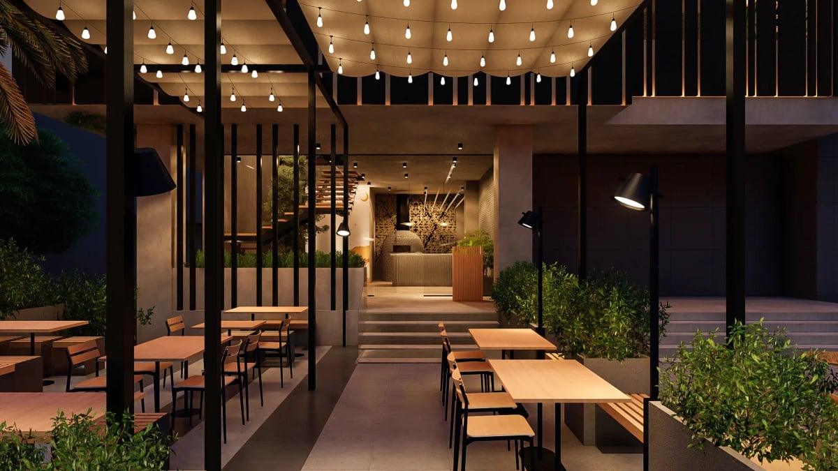 Interior view of Fuoco restaurant